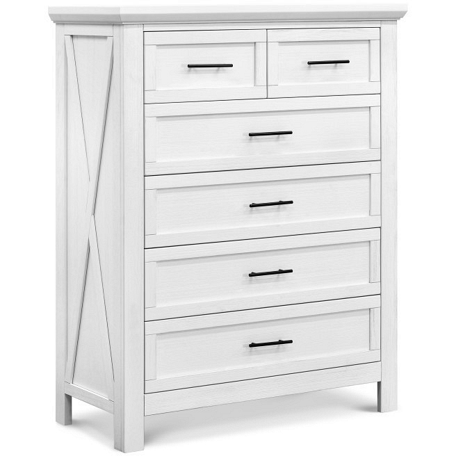 Franklin Ben Emory Farmhouse 6 Drawer Chest In Linen White