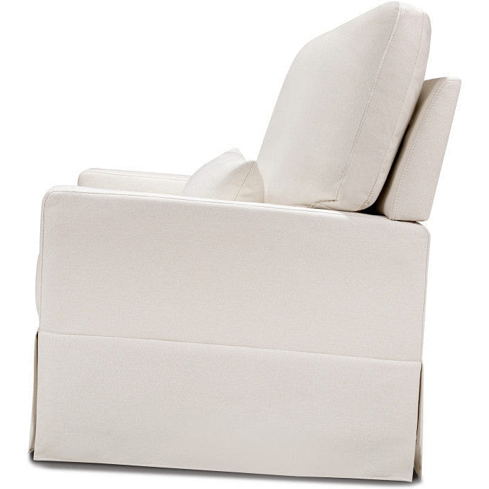 Namesake Crawford Chair and a Half Pillowback Swivel Glider Performance Cream Eco Weave Bellini Baby and Teen Furniture