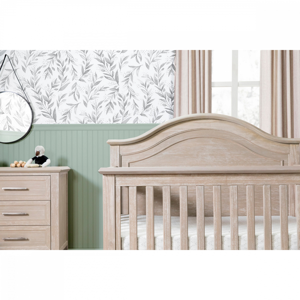 Franklin Ben Beckett Rustic 4 in 1 Convertible Curve Top Crib in Sandbar Bellini Baby and Teen Furniture