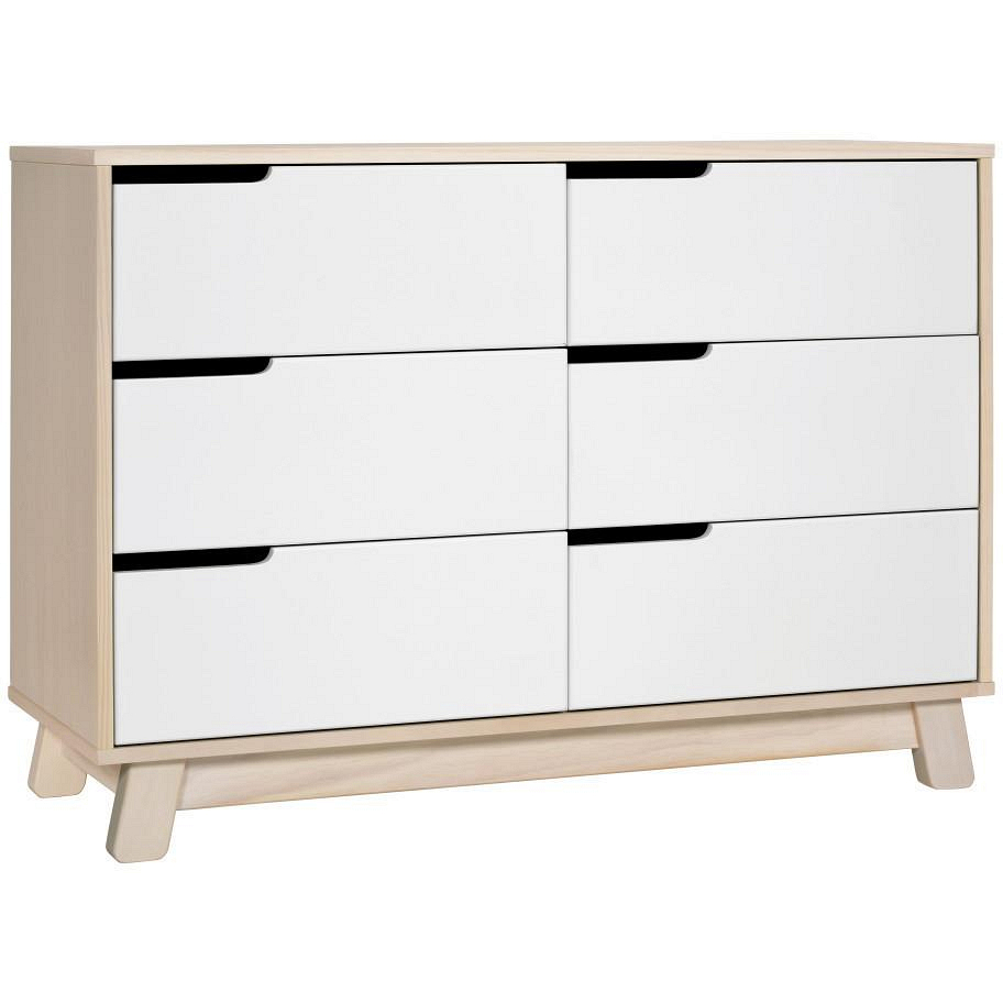 Babyletto Hudson 6 Drawer Double Dresser In Washed Natural White