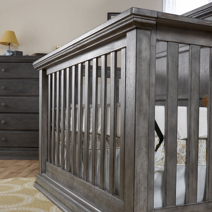 distressed gray crib