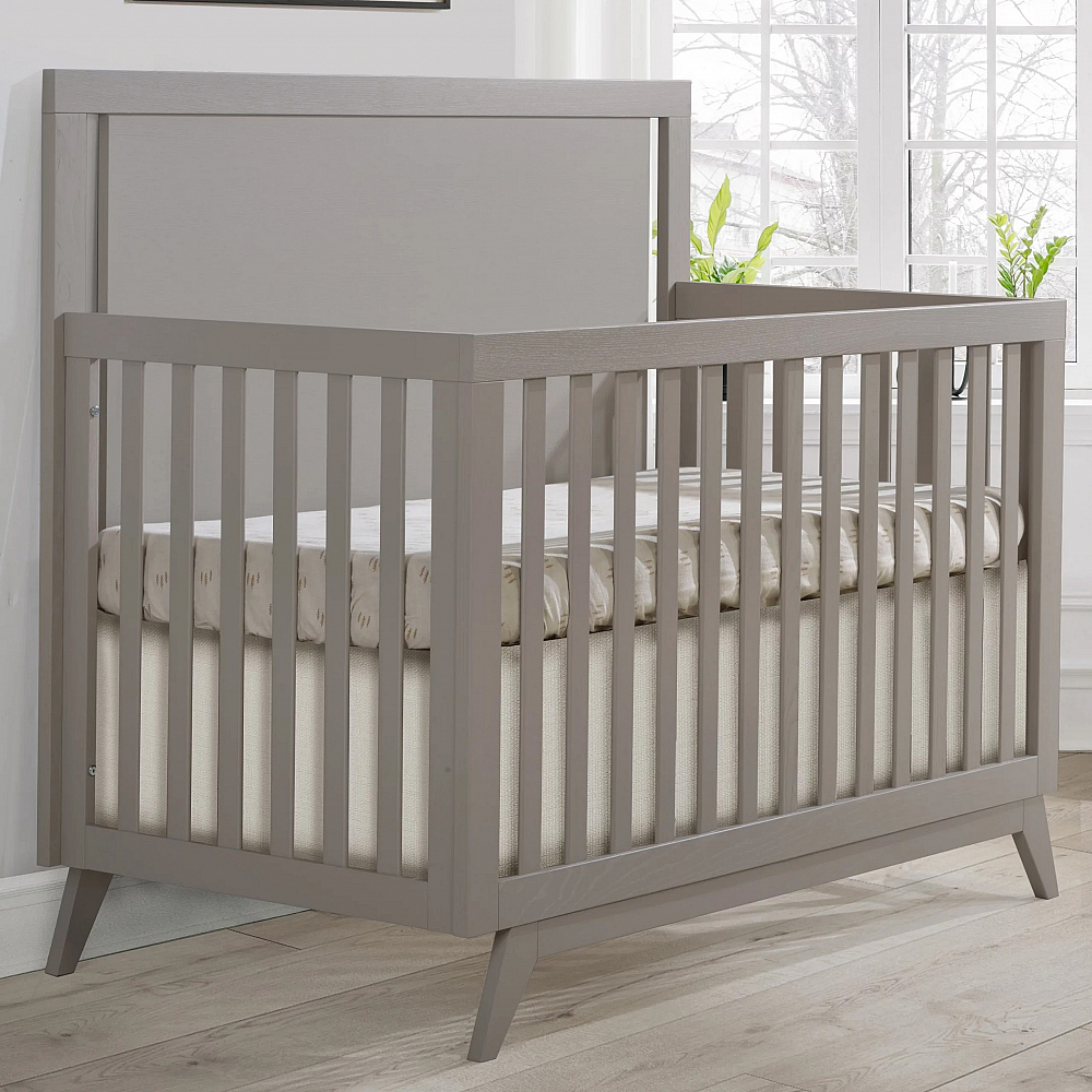 grey crib white dresser Tulip Tito Crib-to-Double Bed + Combo Dresser Set