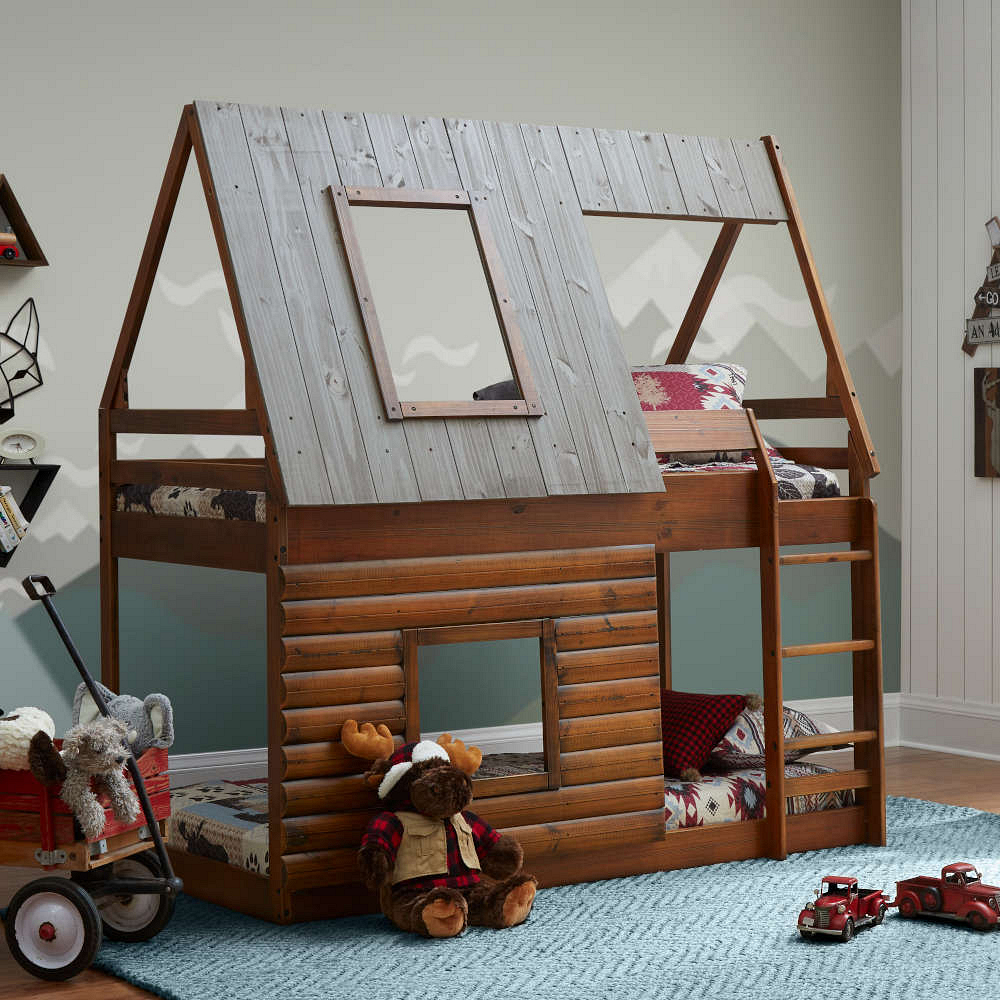 straal knelpunt grote Oceaan Ti Amo Log Cabin Twin Bunk Bed - Bellini Baby and Teen Furniture