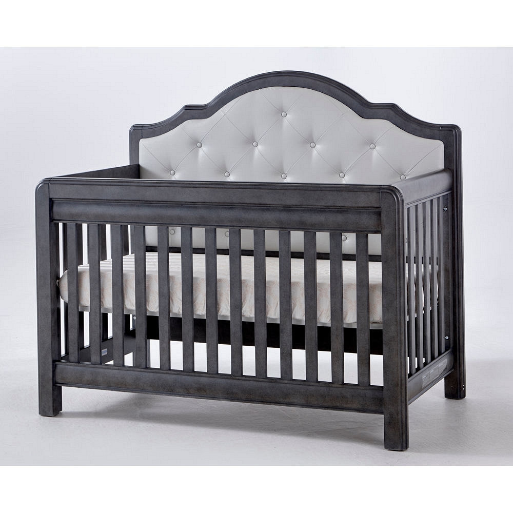 Pali Cristallo Forever Crib In Granite With Grey Vinyl Bellini