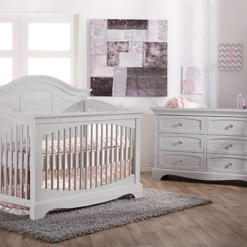 blue and brown or white and gold dress Weston Quarter Sawn White Oak Wood 6-Drawer Nursery Dresser with Changing  Topper