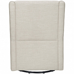 babyletto toco swivel glider and ottoman in white linen