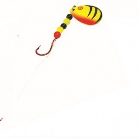 5pks Fish WOW!® 3-Hook Crawler Harness Walleye Spinner Rig #9 Yellow