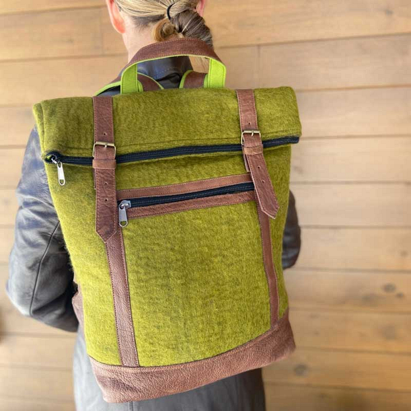 backpack felt leather Fibres of Life Felt & Natural Leather Backpack