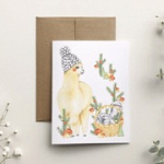 Alpaga et son panier de laine de Noël